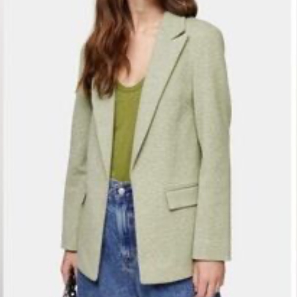 Topshop Women's Light Green Blazer
